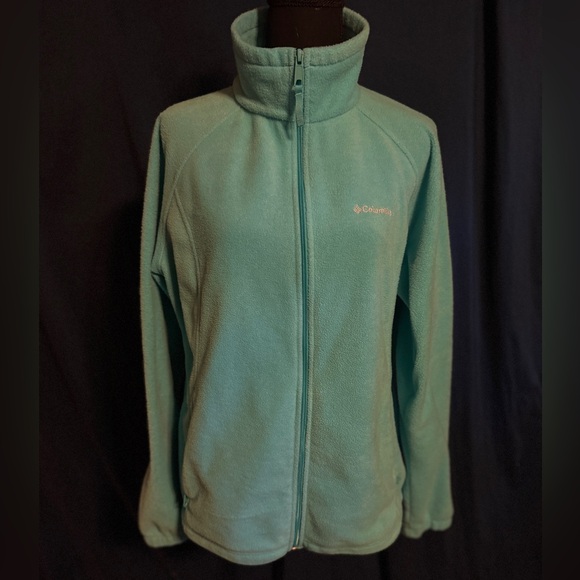 Columbia XL Lightweight Fleece Turquoise Zippered Jacket - Picture 9 of 10